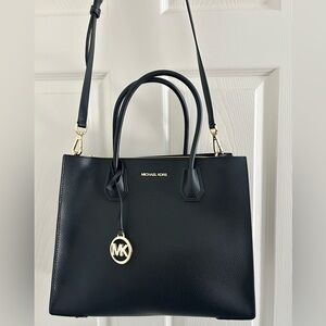 UEC Michael Kors black pebbled leather Mercer crossbody